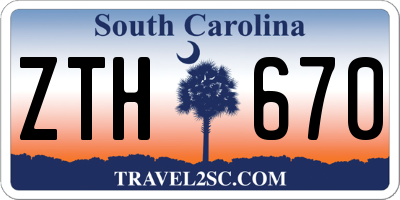 SC license plate ZTH670