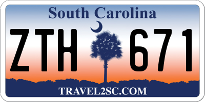 SC license plate ZTH671