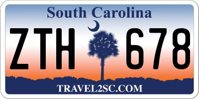 SC license plate ZTH678