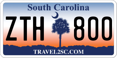 SC license plate ZTH800