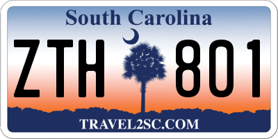 SC license plate ZTH801