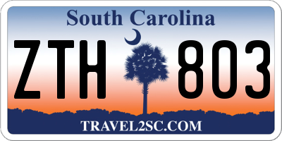 SC license plate ZTH803