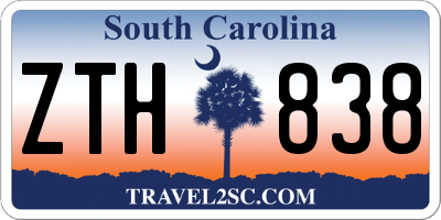 SC license plate ZTH838
