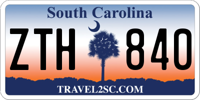 SC license plate ZTH840