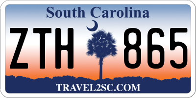 SC license plate ZTH865