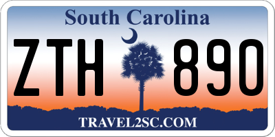 SC license plate ZTH890