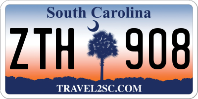 SC license plate ZTH908