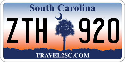 SC license plate ZTH920