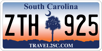 SC license plate ZTH925