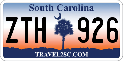 SC license plate ZTH926
