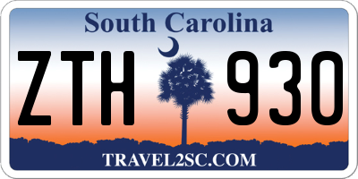 SC license plate ZTH930