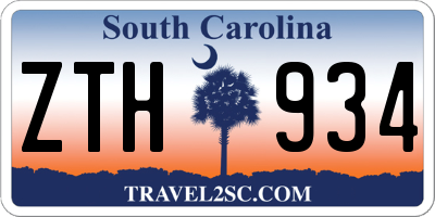 SC license plate ZTH934