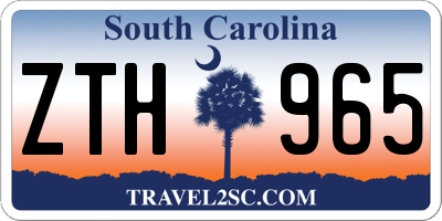SC license plate ZTH965