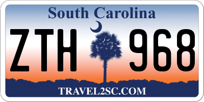 SC license plate ZTH968