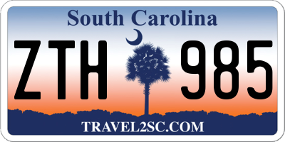 SC license plate ZTH985