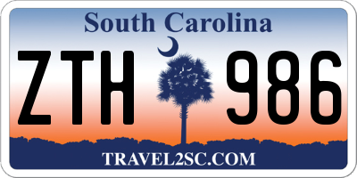SC license plate ZTH986
