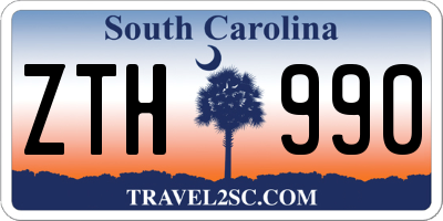 SC license plate ZTH990