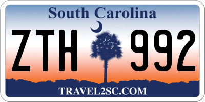 SC license plate ZTH992