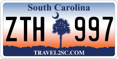 SC license plate ZTH997