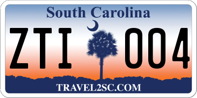 SC license plate ZTI004