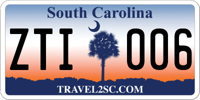 SC license plate ZTI006