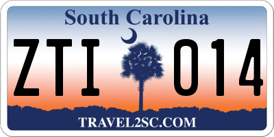 SC license plate ZTI014