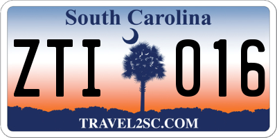 SC license plate ZTI016