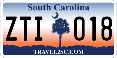 SC license plate ZTI018