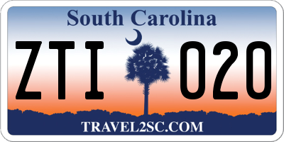 SC license plate ZTI020