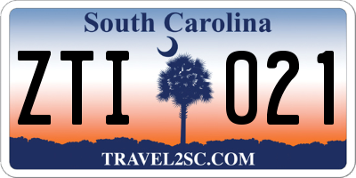 SC license plate ZTI021
