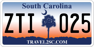 SC license plate ZTI025