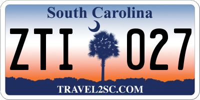 SC license plate ZTI027