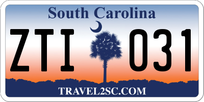 SC license plate ZTI031