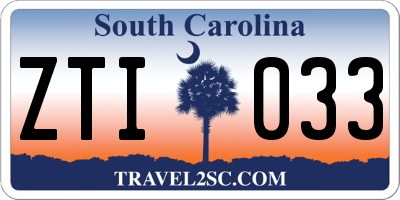 SC license plate ZTI033