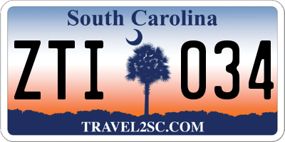 SC license plate ZTI034
