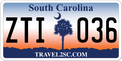 SC license plate ZTI036