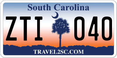 SC license plate ZTI040