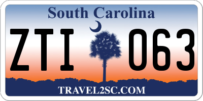 SC license plate ZTI063