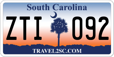 SC license plate ZTI092