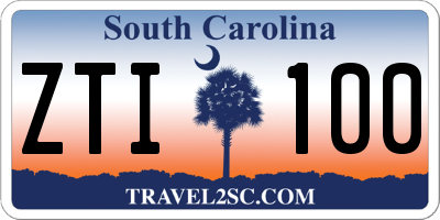 SC license plate ZTI100