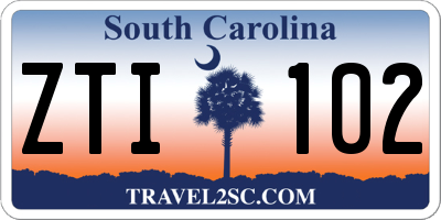 SC license plate ZTI102