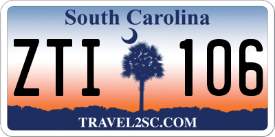 SC license plate ZTI106