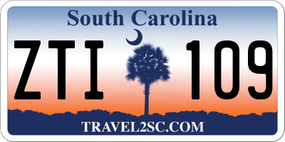 SC license plate ZTI109