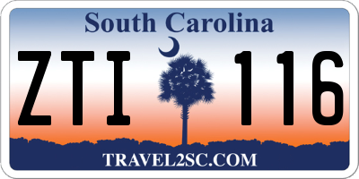 SC license plate ZTI116