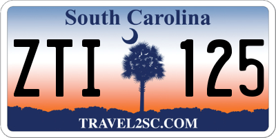 SC license plate ZTI125