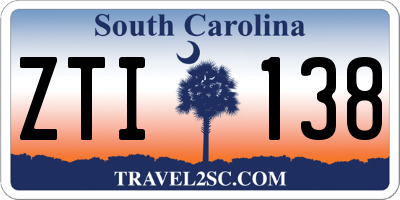 SC license plate ZTI138