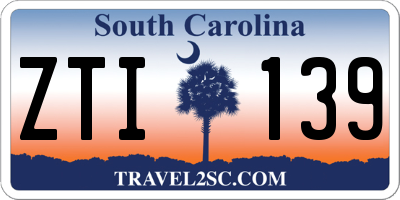 SC license plate ZTI139