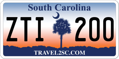 SC license plate ZTI200