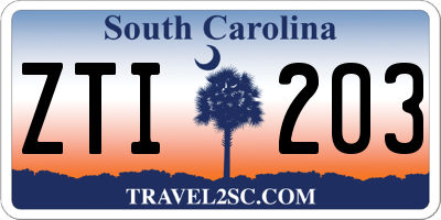 SC license plate ZTI203