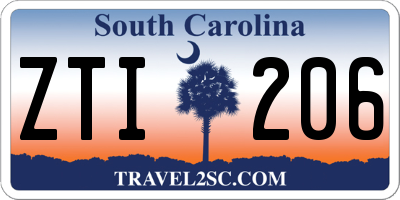 SC license plate ZTI206